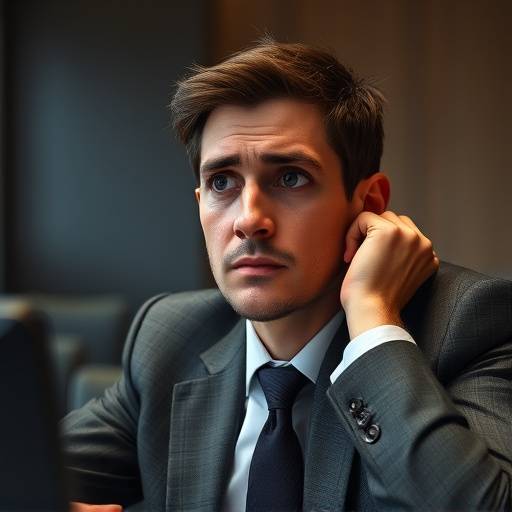 Afbeelding van een zenuwachtig persoon tijdens een sollicitatiegesprek
