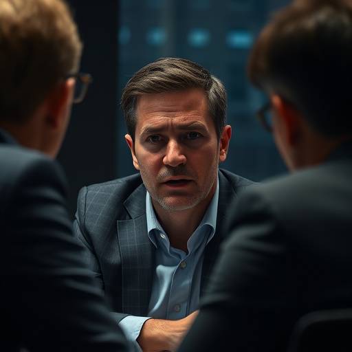 Een kandidaat die een stressinterview ondergaat