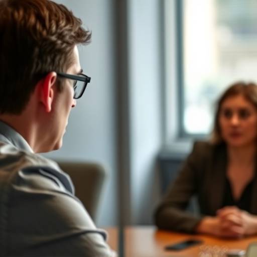 Een kandidaat die een technische vraag beantwoordt tijdens een sollicitatiegesprek