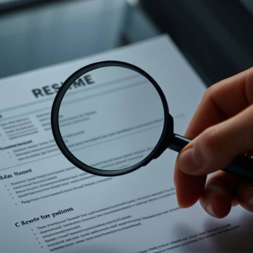 Vergrootglas die een CV inspecteert